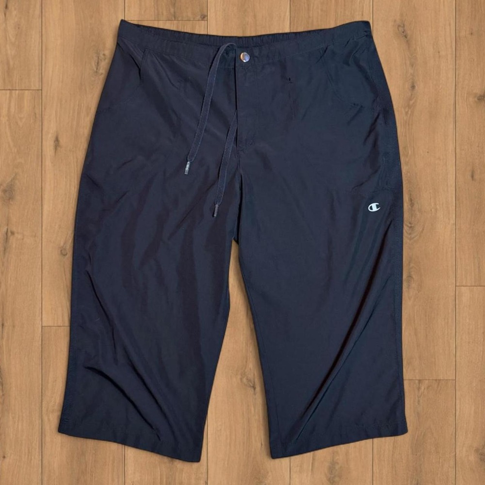 Champion Black Capri Athletic Pants Women's Small Drawstring Gym